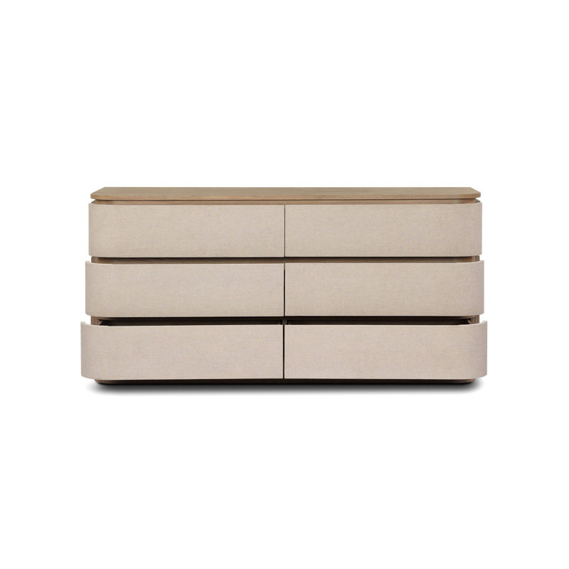 Mariella 6 Drawer Dresser-Beige Painted Linen