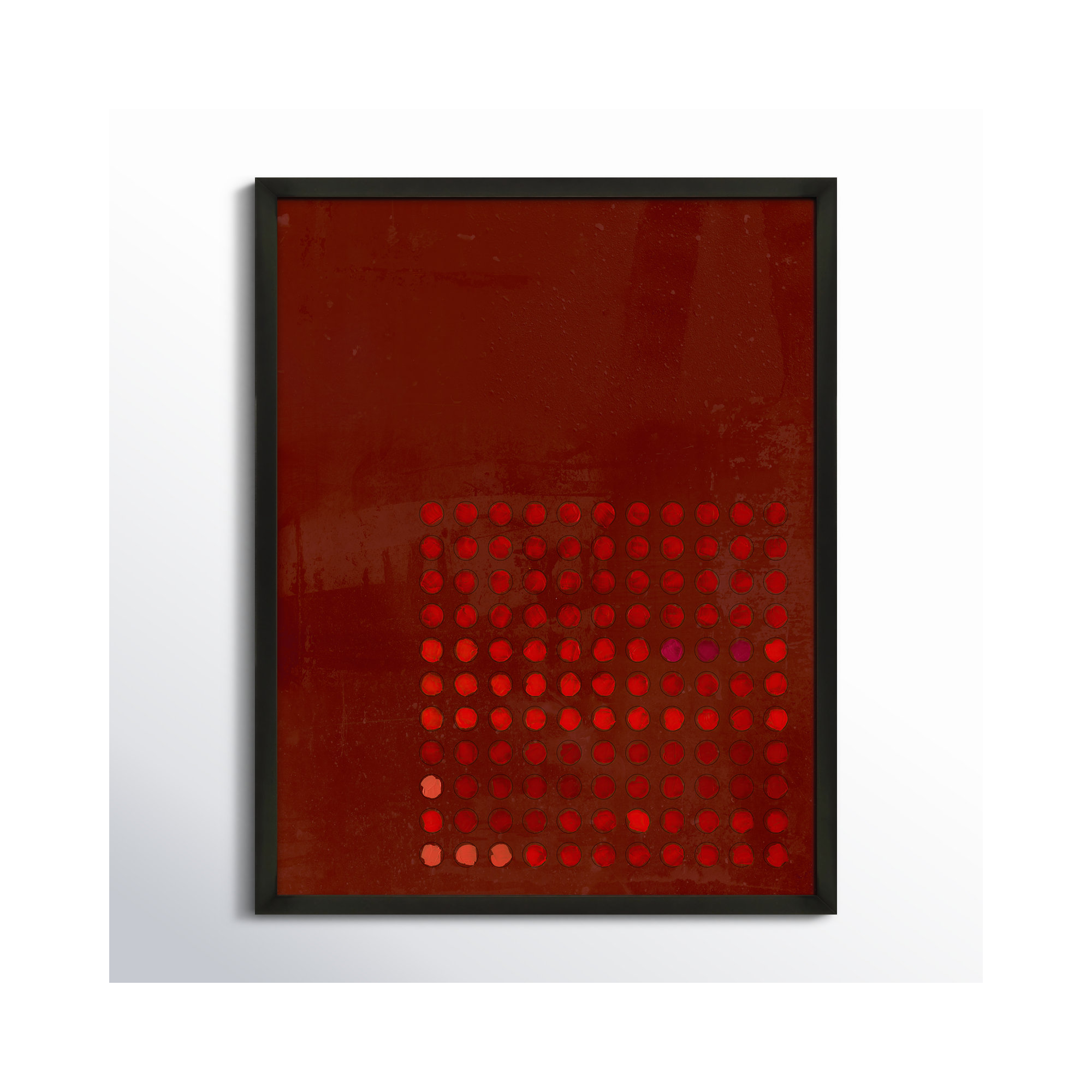 Circles In Squares 7 by Jacques Pilon, 38" H x 30" W x 1.25" D, Black