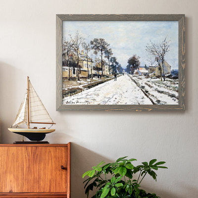 «Snow Effect, The Road To Louveciennes», reproduction d'art sur toile