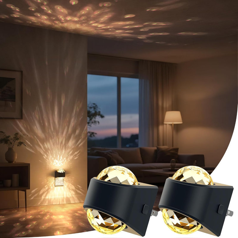 Veilleuse DEL à brancher sur secteur | Veilleuse projecteur DEL | Blanc doux, luminosité réglable, allumage automatique du crépuscule à l'aube, idéal pour les enfants, la chambre d'enfant, la chambre à coucher, la salle de bain, la décoration intérieure et la salle de jeux (lot de 2).