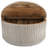 Sylvia Solid Wood Drum Coffee Table with Storage