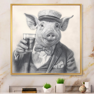 " Pig Having A Drink II "