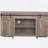 Gray bleached TV stand with 2 sliding barn doors