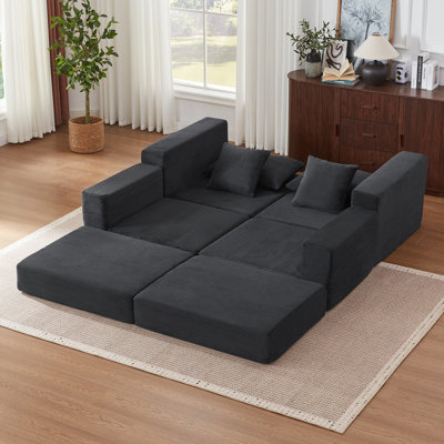 Canapé modulaire moderne avec méridienne en L