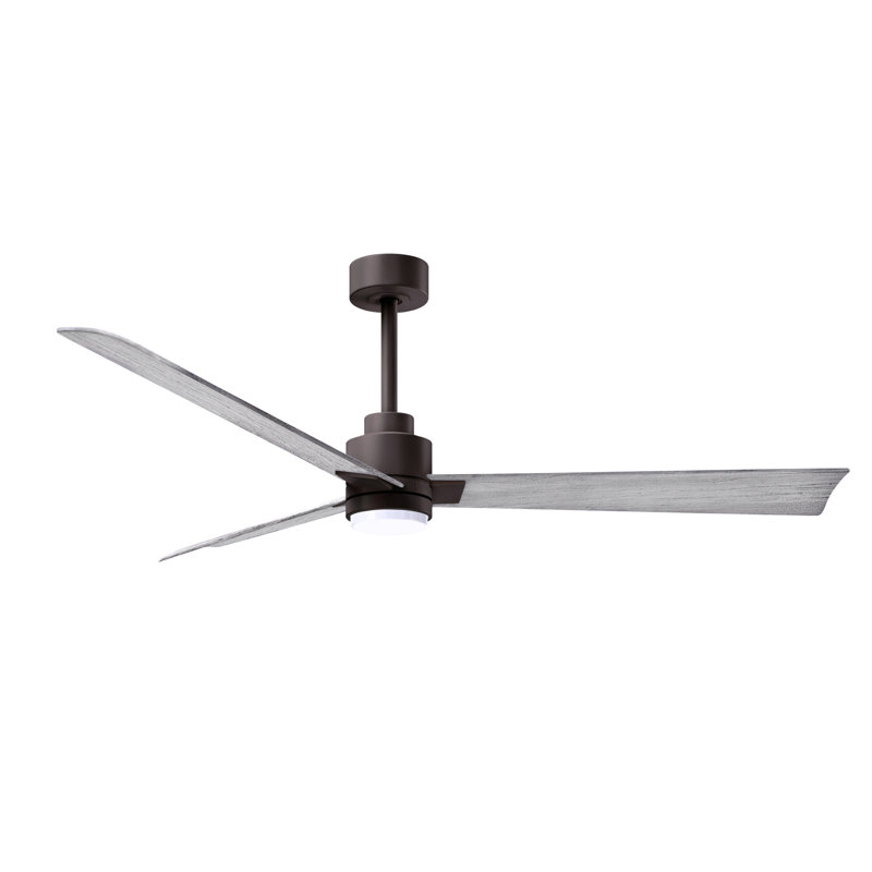 Ventilateur de plafond Alessandra, Ton bois de grange, Bronze texturé, 56"