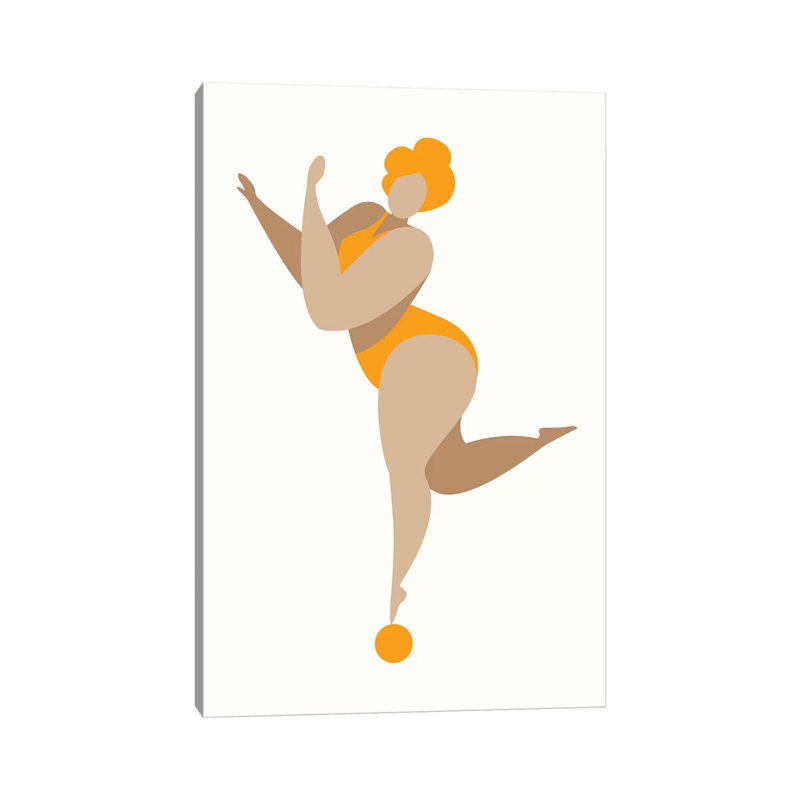 Dancing Queen-Yellow 1 Piece Wall Art on Canvas, 101.6cm H x 66.04cm W x 3.81cm D, Wrapped Canvas