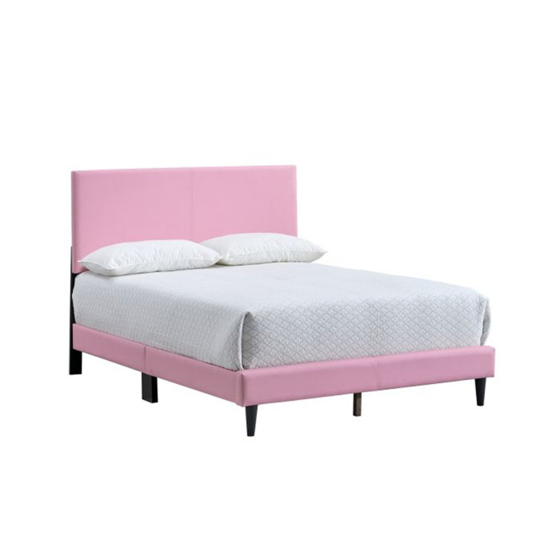 Lit double Baron (matelas non inclus), Double, Rose