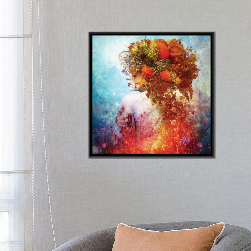 «Compassion», impression sur toile, H 18 po x l 18 po x p 1,5 po, Toile avec cadre noir, Pas de tapis