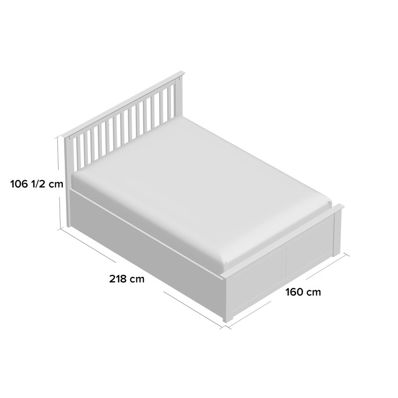 McMullen Ottoman Storage Bed, White, Kingsize (5')