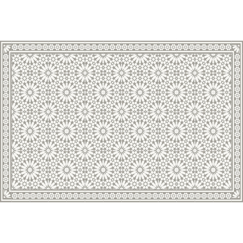 Vinyl Machine Printed Area Rug, Rectangle 4'4.4" x 6'6.7"