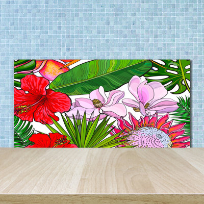 50cm W x 100cm L Glass Peel and Stick Panel