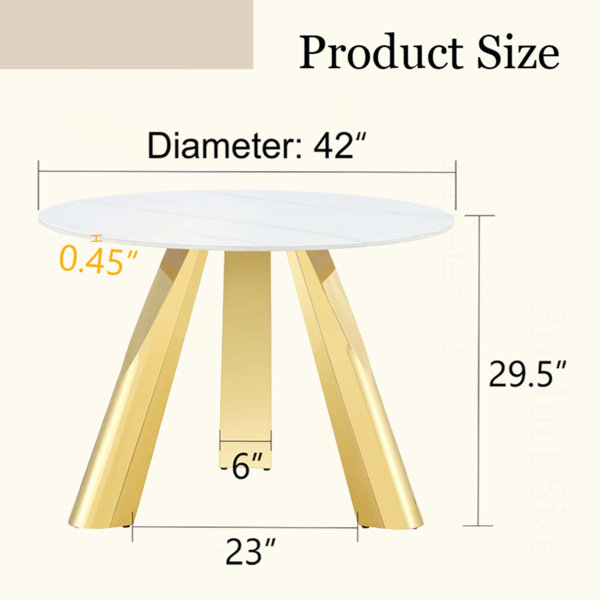 Ivy Bronx Sintered Stone Round Dining Table,Durable, Stain-Resistant ...
