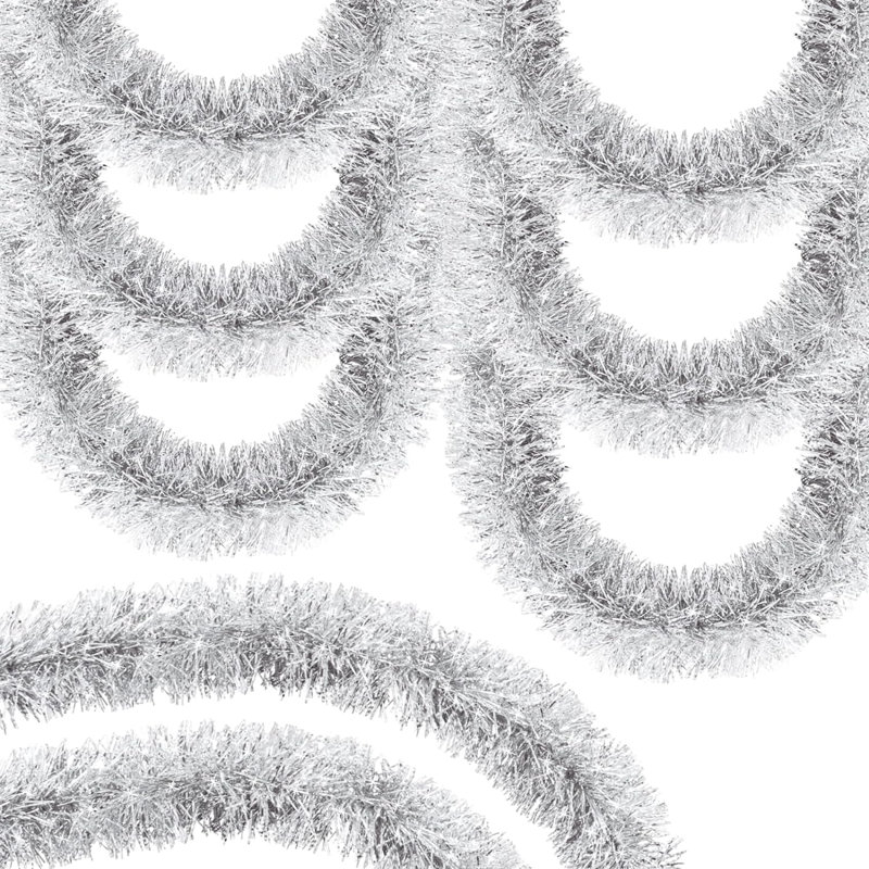 Couronne de faux guirlande de 6,1 po, Argent/blanc
