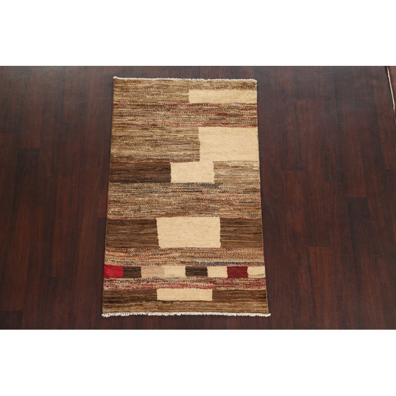 Tapis oriental en laine Gabbeh Kashkoli noué à la main 6 pi 8 po x 9 pi 8 po