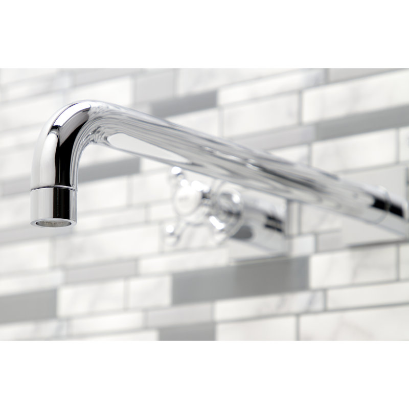 Metropolitan Double Handle Wall Mounted Roman Tub Faucet, Polished Chrome