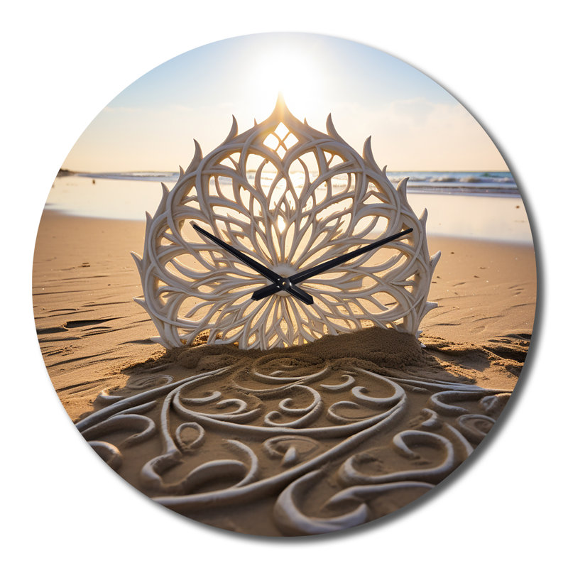 Horloge murale Majestic Mandala On The Beach I, Grand