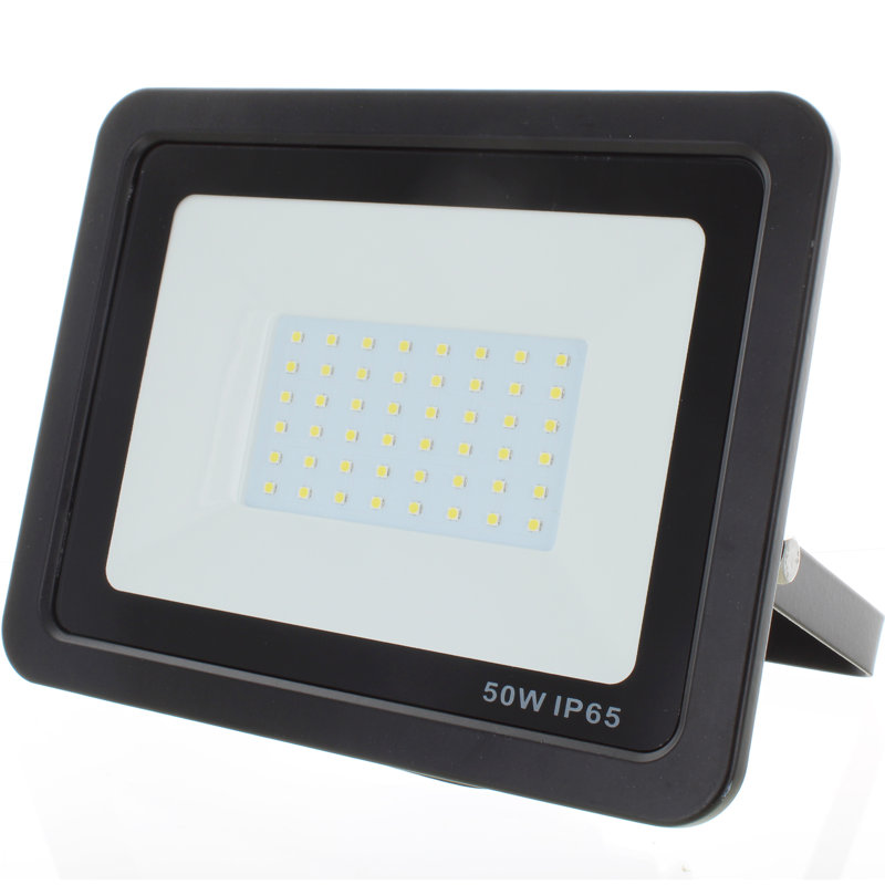 50-Watt LED Outdoor Security Flood Light, Black