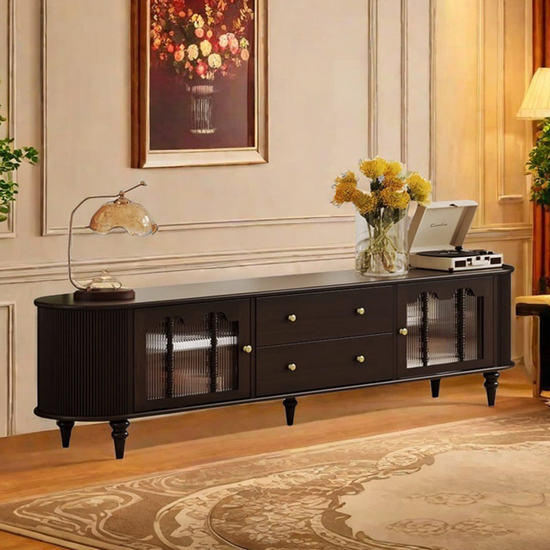 Meuble télé en bois massif American, 94.48"
