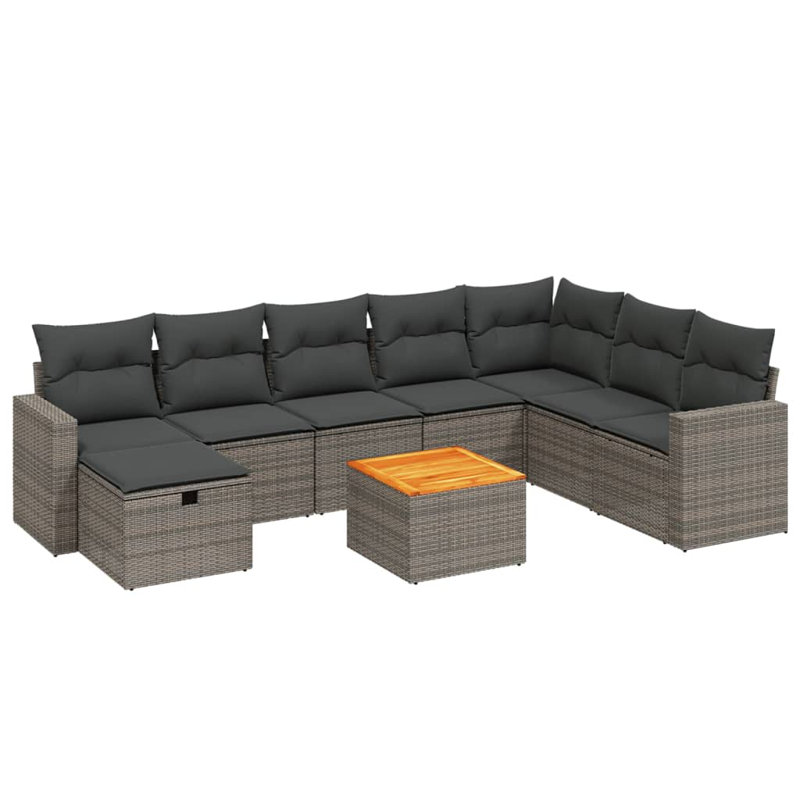 Grand canapé modulaire en rotin PE Vidaxl
