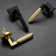 Soho Solid Brass Matte Black Door Lever with Knurled Handle