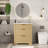 30" Modern Farmhouse Bathroom Vanity with Ceramic Sink, Freestanding Vanity Cabinet with 2 Drawers & 1 Flip-Down Drawer, Fluted Bathroom Storage Combo Set, Natural-125499284-125499282