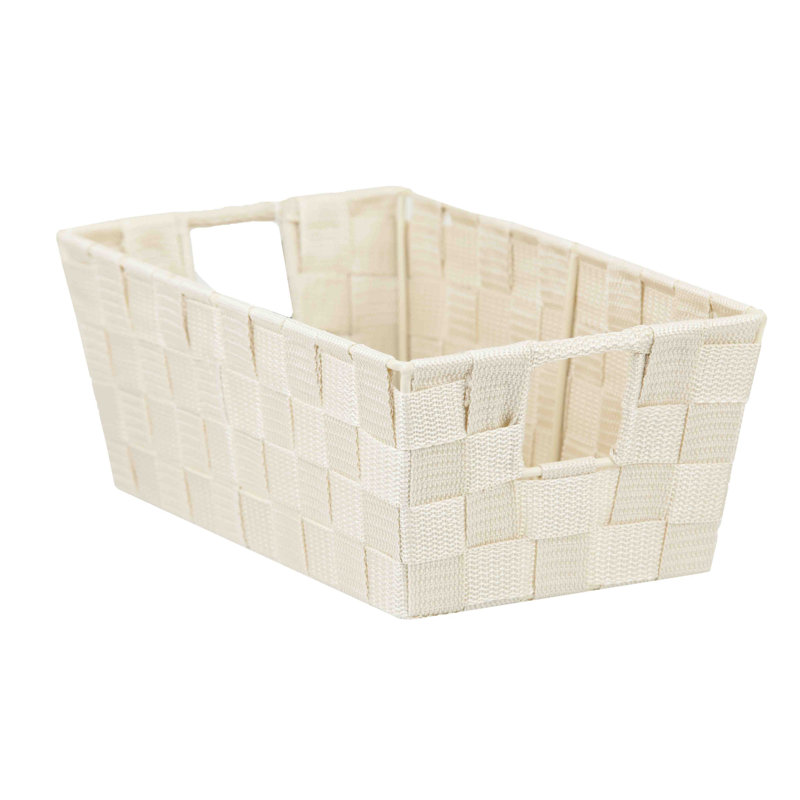 Panier en tissu non tissé, H 5 po x l 12 po x P 7 po, Ivoire