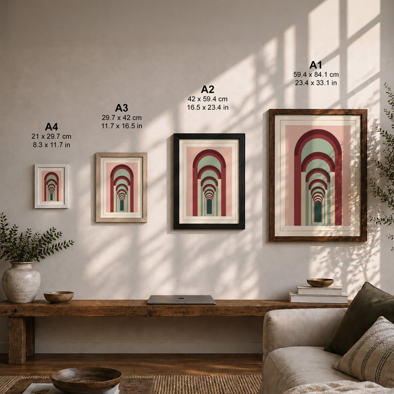 Receding Archways Geometric - Print, Unframed, A1 - 84.1 x 59.4 cm