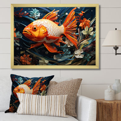 Attia - poisson orange géométrique I - imprimé