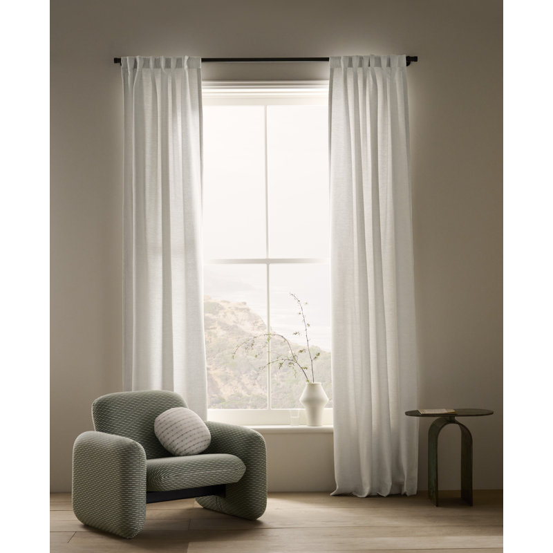 Sunbrella® Landon Light Filtering Curtain  , White, 50" W x 96" L