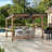 Sunjoy Wooden Grill Gazebo 10 ft. x 12 ft. Outdoor Cedar Frame BBQ Gazebo, Backyard Hot Tub Gazebo with Metal Hardtop Roof, Exclusive PowerPort and Bar Shelves