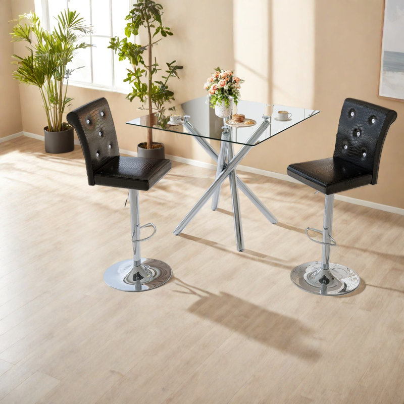 Ensembles de bar de patio peu encombrants, en métal et en cuir synthétique, de style moderne pour la cuisine