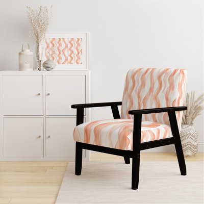 Chaise rembourrée moderne avec accoudoirs orange et blanc Terra Lines