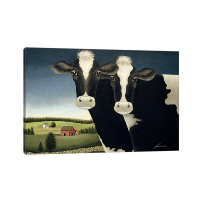 Two Cows by Lowell Herrero - Wrapped Canvas Painting