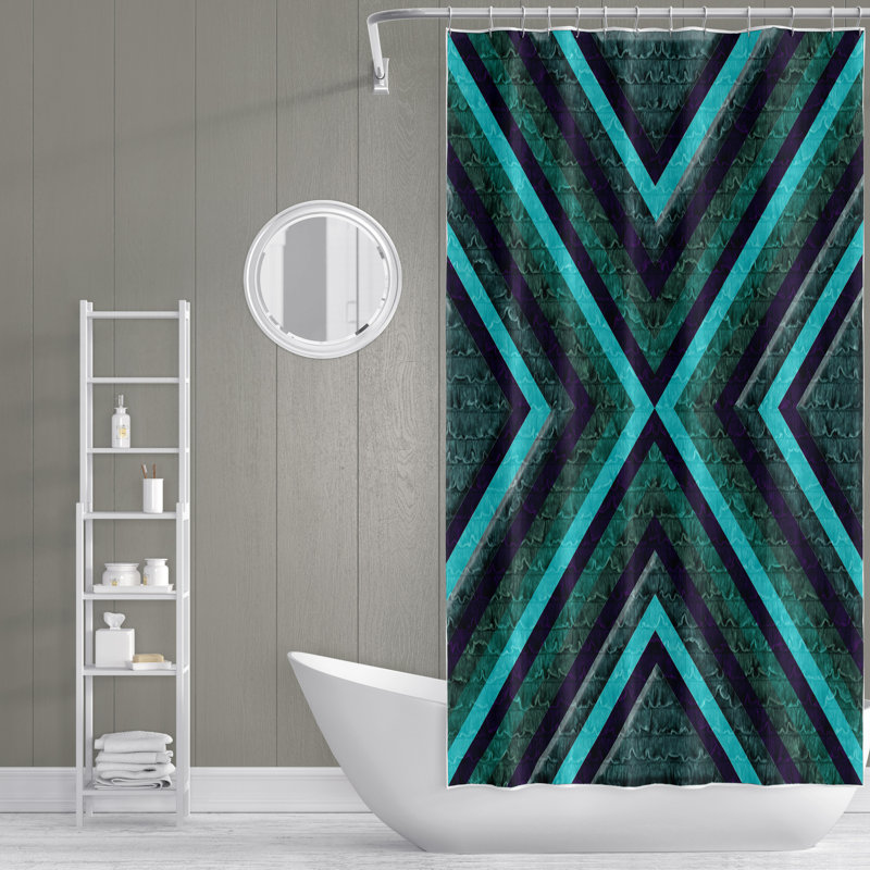 Geometric Shower Curtain, 72" H x 70" W