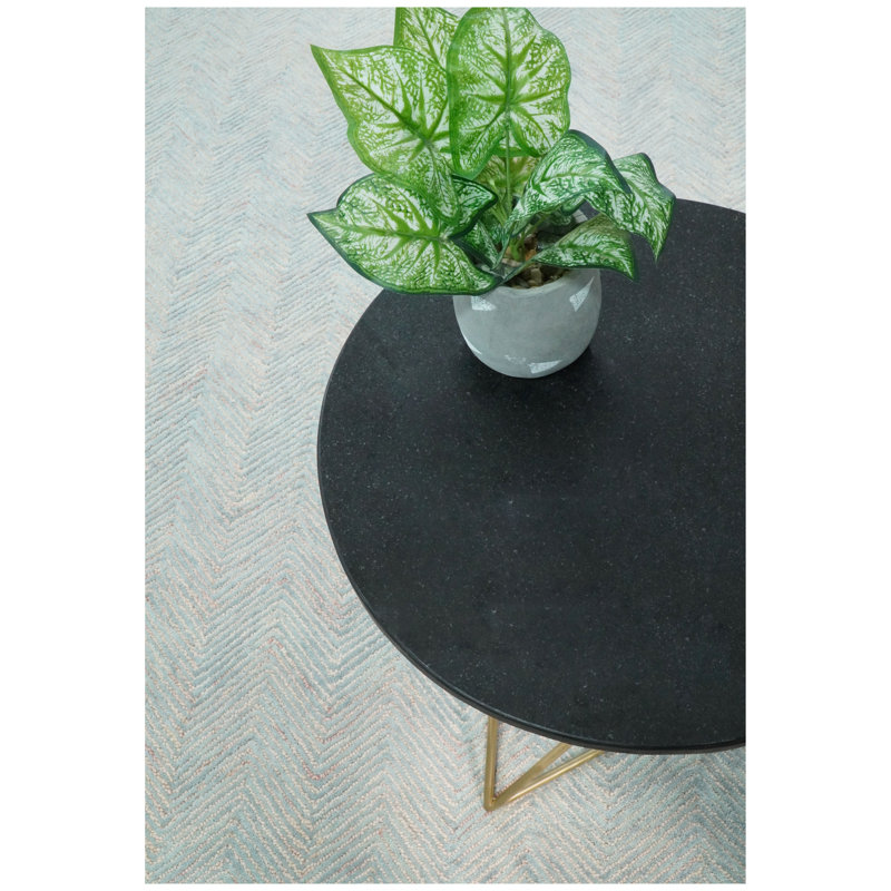 Tapis gris / ivoire en laine touffeté à la main, Rectangulaire 8 pi x 10 pi