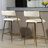 (SET of 2) 26'' Counter height bar stools Corduroy kitchen island counter bar stool with back, base and footrest-1178073543-1178418944