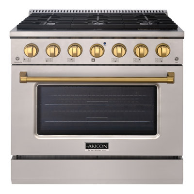 Cuisinière au gaz naturel à convection de 36 po 5,2 pieds cubes Akicon