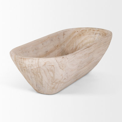 Zandile 26" D Reclaimed Wood Oval Decorative Bowl