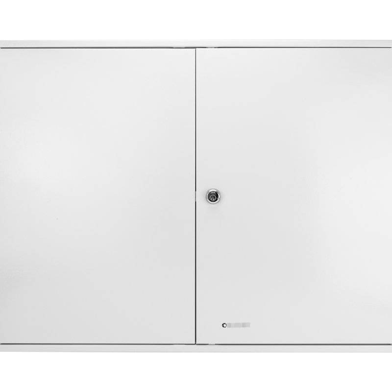 Armoire 320 avec serrure à clé - boîte murale en acier gris, 28,54 po Largeur, 21,74 po de hauteur, 3,26 po de profondeur, rangement sécurisé, 32 clés verrouillées, support en acier gris, l x H P, support d'écurie