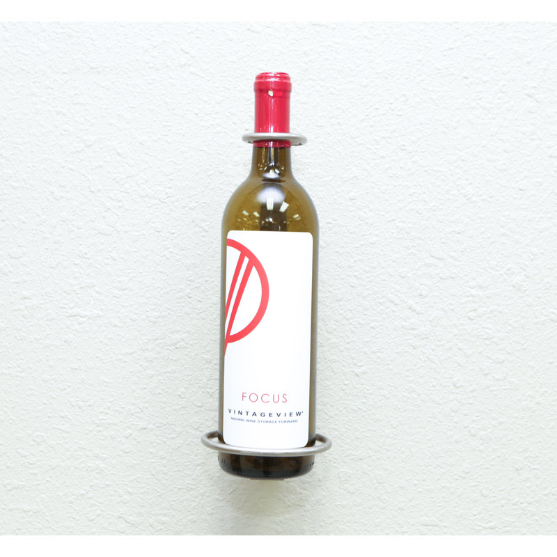 Knooce Wall Mounted Wine Bottle Rack, Nickel