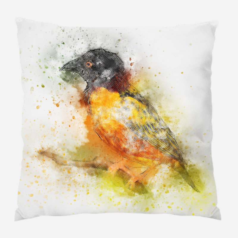 Coussin oiseau Waubun, Microsuède, Intérieur