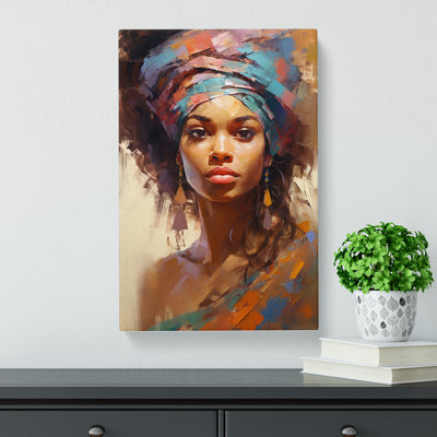 African Woman Impressionism - Wrapped Canvas