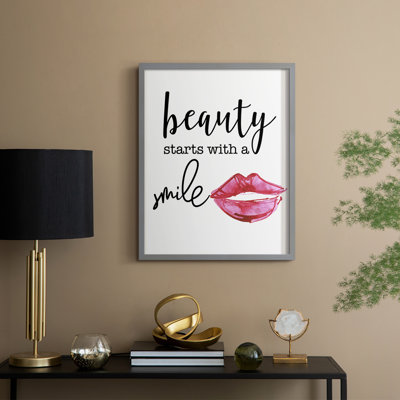 Beauty Starts With A Smile Framed Print - Solid Wood