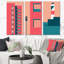 Ensemble de 3 pièces d'art moderne rétro Mid-Century-1426799692