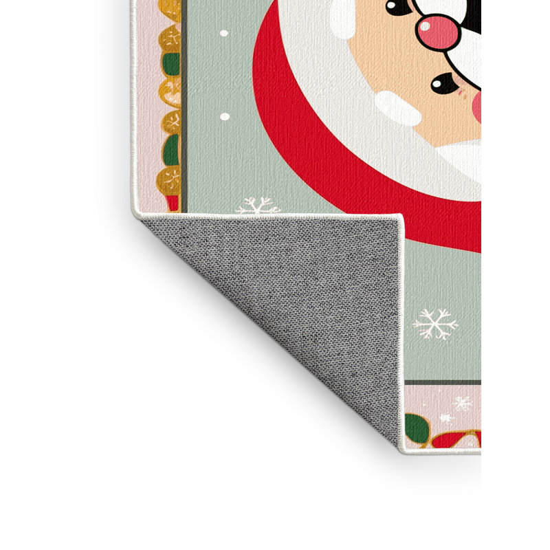 Tapis de Noël lavable East Urban Home, Rectangulaire 8 pi x 12 pi