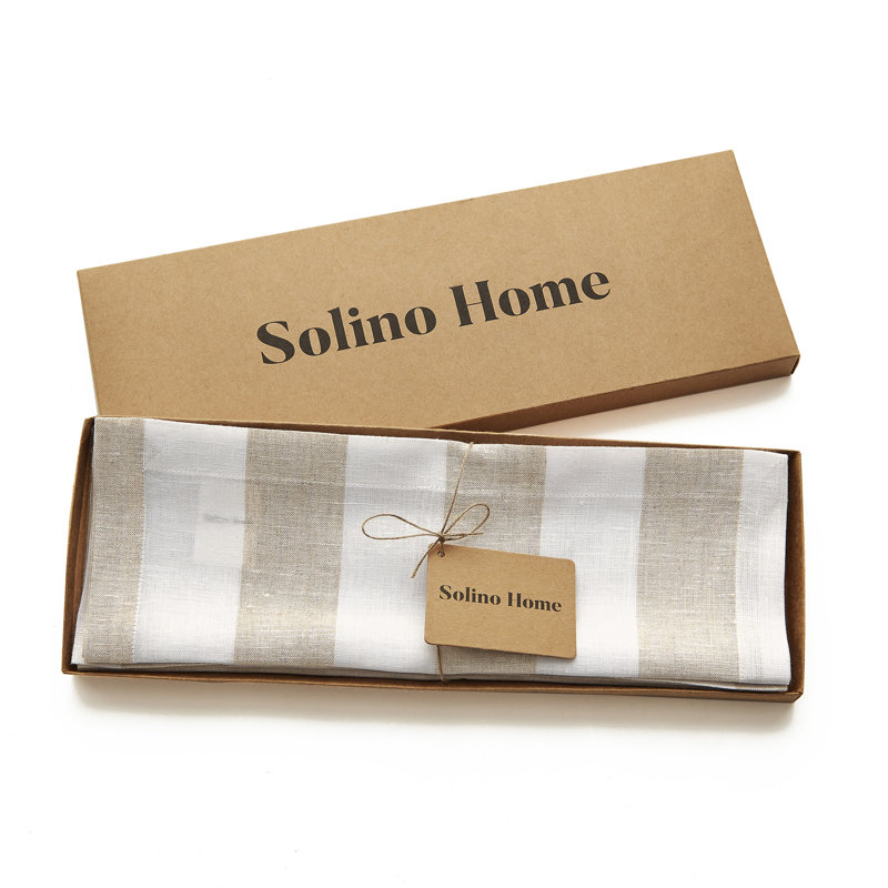 Natural and White Cabana Stripe Linen Placemats Set of 4