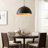 Black Hammered Hemispherical Pendant Light-1175424501
