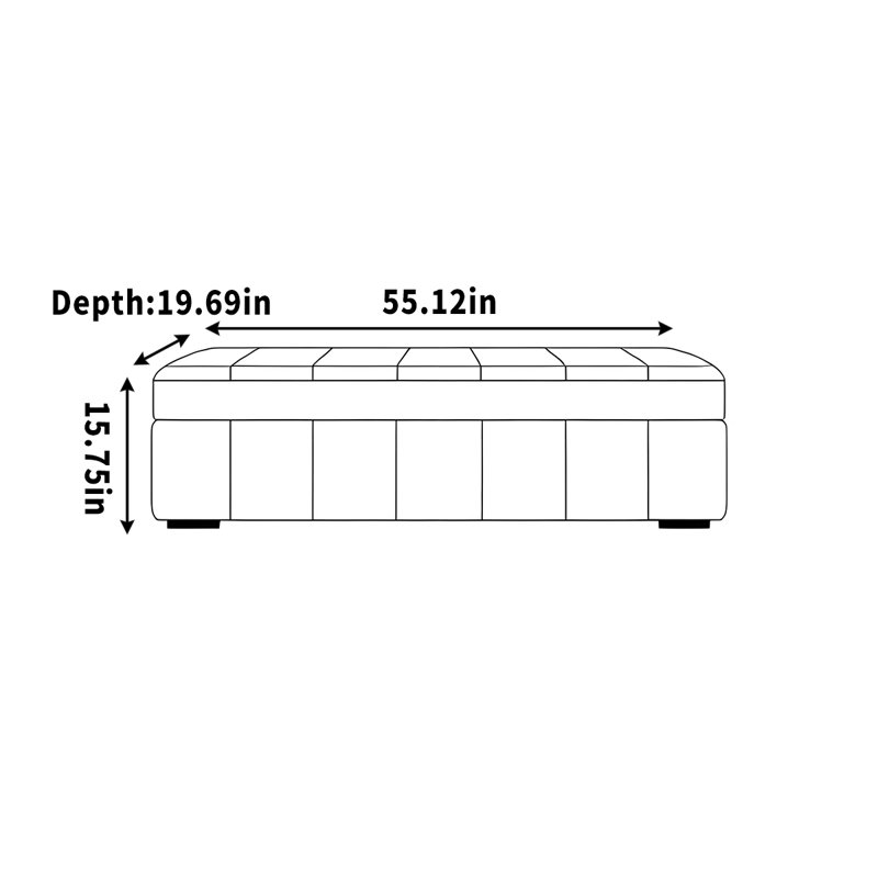 Vanatta, Blanc cassé / blanc, 15.5" H x 55.12" W x 19.69" D