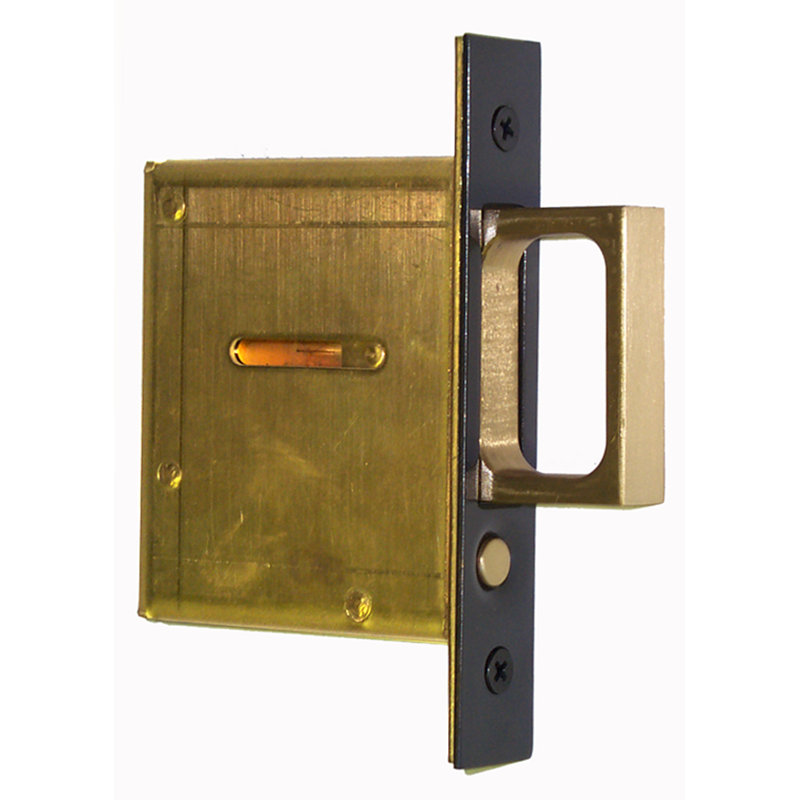 Matte Black and Brass Interior Pocket Door Mortise Pull