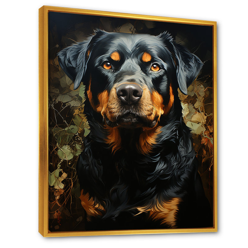 Rottweiler Resilience I sur toile, H 44 po x l 34 po x P 1,5 po, Cadre flottant doré